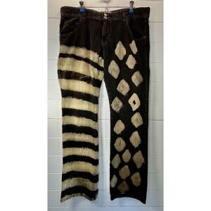 Vintage Women’s Denim Black/Cream Gypsy Art To Wear Whimsy Goth Punk 27x28